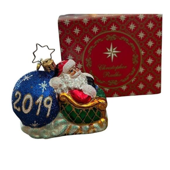 2019 Christopher Radko Christmas Ornament No Looking Back Gem With Tag Open Box - Picture 1 of 7